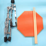 Maxbell Practice Drum Pad and Stand Adjustable Tripod Legs for Beginners Children Orange