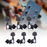 Maxbell 6Pcs 3L3R Acoustic Guitar Tuning Pegs for Electric Guitar Machine Head Parts Black