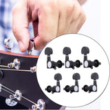 Maxbell 6Pcs 3L3R Acoustic Guitar Tuning Pegs for Electric Guitar Machine Head Parts Black