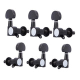 Maxbell 6Pcs 3L3R Acoustic Guitar Tuning Pegs for Electric Guitar Machine Head Parts Black