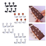 Maxbell 6Pcs 3L3R Acoustic Guitar Tuning Pegs for Electric Guitar Machine Head Parts Black