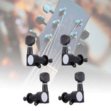 Maxbell 4 Pieces 2L 2R Ukulele Tuning Peg Replace Parts Keys Heads Knobs for Ukulele Black