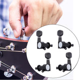 Maxbell 4 Pieces 2L 2R Ukulele Tuning Peg Replace Parts Keys Heads Knobs for Ukulele Black