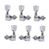 Maxbell 6 Pieces 3R 3L Guitar Tuner Pegs Guitar Tuner Machine Head for Guitars Parts Silver