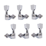 Maxbell 6 Pieces 3R 3L Guitar Tuner Pegs Guitar Tuner Machine Head for Guitars Parts Silver