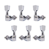 Maxbell 6 Pieces 3R 3L Guitar Tuner Pegs Guitar Tuner Machine Head for Guitars Parts Silver