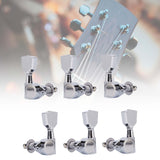 Maxbell 6 Pieces 3R 3L Guitar Tuner Pegs Guitar Tuner Machine Head for Guitars Parts Silver