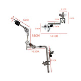 Maxbell Cymbal Stand Clamp Drum Hardware Metal Cymbal Extension Mount Clamp Fittings