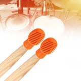 Maxbell 2x Drumstick Dampeners Portable Mute Replacement Drum Practice Tips for Drum Orange