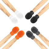 Maxbell 2x Drumstick Dampeners Portable Mute Replacement Drum Practice Tips for Drum Black