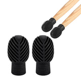 Maxbell 2x Drumstick Dampeners Portable Mute Replacement Drum Practice Tips for Drum Black