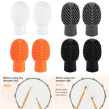 Maxbell 2x Drumstick Dampeners Portable Mute Replacement Drum Practice Tips for Drum Gray