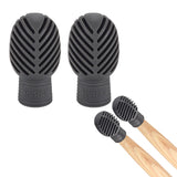 Maxbell 2x Drumstick Dampeners Portable Mute Replacement Drum Practice Tips for Drum Gray