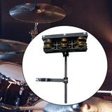 Maxbell Double Row Tambourine Mountable Tambourine for Drummers Composers Guitarists Golden Bell plate