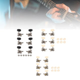 Maxbell 6Pcs String Tuning Pegs Machine Heads for Acoustic Guitars Parts Replacement Black Single Hole