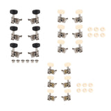 Maxbell 6Pcs String Tuning Pegs Machine Heads for Acoustic Guitars Parts Replacement Black Single Hole