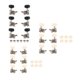 Maxbell 6Pcs String Tuning Pegs Machine Heads for Acoustic Guitars Parts Replacement Black Single Hole