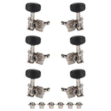 Maxbell 6Pcs String Tuning Pegs Machine Heads for Acoustic Guitars Parts Replacement Black Single Hole