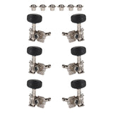 Maxbell 6Pcs String Tuning Pegs Machine Heads for Acoustic Guitars Parts Replacement Black Single Hole