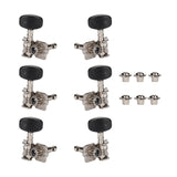 Maxbell 6Pcs String Tuning Pegs Machine Heads for Acoustic Guitars Parts Replacement Black Single Hole