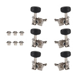 Maxbell 6Pcs String Tuning Pegs Machine Heads for Acoustic Guitars Parts Replacement Black Single Hole