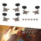 Maxbell 6Pcs String Tuning Pegs Machine Heads for Acoustic Guitars Parts Replacement Black Single Hole