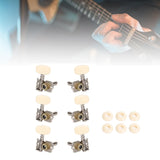 Maxbell 6Pcs String Tuning Pegs Machine Heads for Acoustic Guitars Parts Replacement White Double Hole