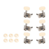 Maxbell 6Pcs String Tuning Pegs Machine Heads for Acoustic Guitars Parts Replacement White Single Hole