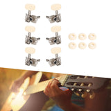 Maxbell 6Pcs String Tuning Pegs Machine Heads for Acoustic Guitars Parts Replacement White Single Hole