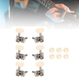 Maxbell 6Pcs String Tuning Pegs Machine Heads for Acoustic Guitars Parts Replacement White Single Hole