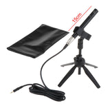 Maxbell Interview Microphone 3.5mm Audio Cable with Desktop Stand for Laptop Singing Black