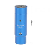 Maxbell Phantom Power Adapter Stereo for Condenser Mic Plug and Play XLR Mic Adapter Blue