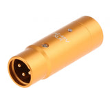 Maxbell Phantom Power Adapter Stereo for Condenser Mic Plug and Play XLR Mic Adapter Golden