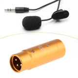 Maxbell Phantom Power Adapter Stereo for Condenser Mic Plug and Play XLR Mic Adapter Golden