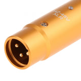 Maxbell Phantom Power Adapter Stereo for Condenser Mic Plug and Play XLR Mic Adapter Golden