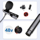 Maxbell Lapel Microphone Sturdy XLR Collar Clip Microphone for Blocking Noise Podcaster 1.5m
