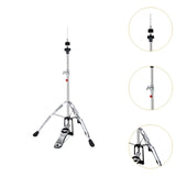 Maxbell Hat Cymbals Stand Portable Double Cymbal Pedal Stand Percussion Holder Mount