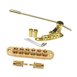 Maxbell Electric Guitar Bridge Stop Bar Tailpiece Vibrato Bridge for Electric Guitar Gold