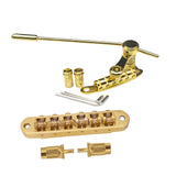 Maxbell Electric Guitar Bridge Stop Bar Tailpiece Vibrato Bridge for Electric Guitar Gold