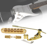 Maxbell Electric Guitar Bridge Stop Bar Tailpiece Vibrato Bridge for Electric Guitar Gold