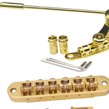 Maxbell Electric Guitar Bridge Stop Bar Tailpiece Vibrato Bridge for Electric Guitar Gold