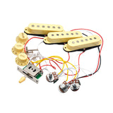 Maxbell Guitar Pickup Set 5 Gear Wheel Prewired for ST Electric Guitar Musical Instrument Yellow
