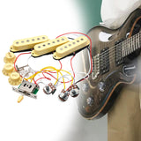 Maxbell Guitar Pickup Set 5 Gear Wheel Prewired for ST Electric Guitar Musical Instrument Yellow