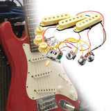 Maxbell Guitar Pickup Set 5 Gear Wheel Prewired for ST Electric Guitar Musical Instrument Yellow