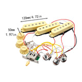 Maxbell Guitar Pickup Set 5 Gear Wheel Prewired for ST Electric Guitar Musical Instrument Yellow