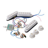 Maxbell Guitar Pickup Set 5 Gear Wheel Prewired for ST Electric Guitar Musical Instrument White