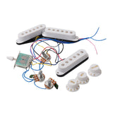 Maxbell Guitar Pickup Set 5 Gear Wheel Prewired for ST Electric Guitar Musical Instrument White