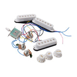Maxbell Guitar Pickup Set 5 Gear Wheel Prewired for ST Electric Guitar Musical Instrument White