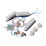 Maxbell Guitar Pickup Set 5 Gear Wheel Prewired for ST Electric Guitar Musical Instrument White