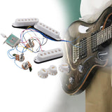Maxbell Guitar Pickup Set 5 Gear Wheel Prewired for ST Electric Guitar Musical Instrument White